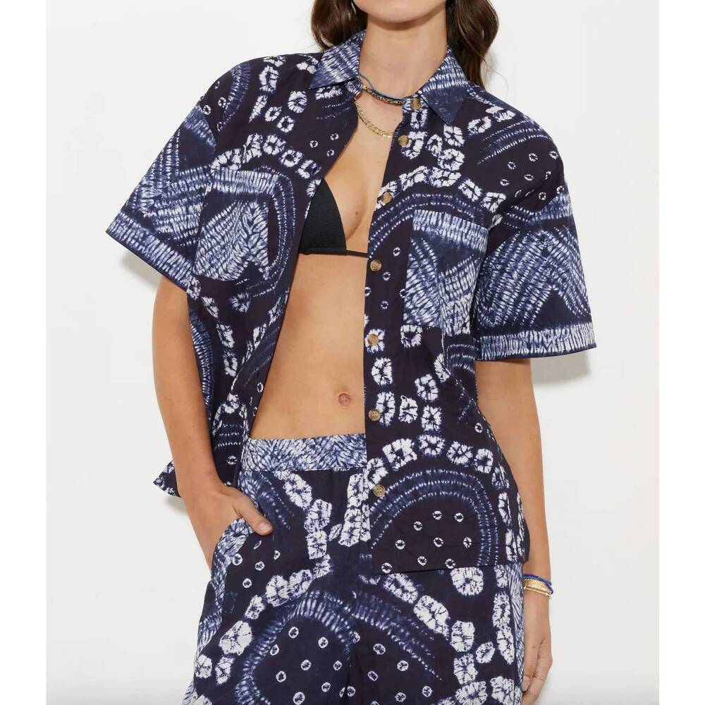 NEW BOTEH vea shibori boy shirt in indigo